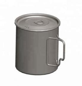 100% pure titanium mug titanium cookware single-walled titanium camping cup TJ711034, TJ711044, TJ711045