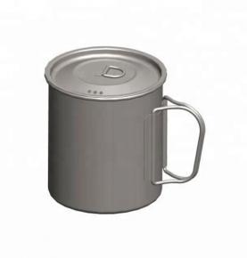 One person single-wall 100% pure titanium cup titanium pot for hiking, camping and travelling outdoor picnic