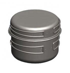 Non-stick titanium compact 2 Pieces outdoor camping cookset pot and frying pan