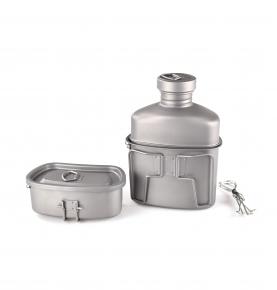 Titanium camping &military mess kit with canteen C08I-TJ190309
