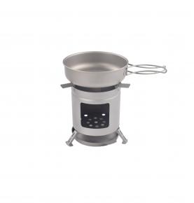 Titanium portable,ultralight camp single walled wood stove C08I-TJ200506