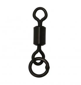 Wholesaler matt black flexi ring rolling barrel swivels for carp fishing rigs