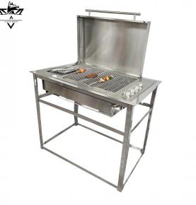 Outdoor 4-Burner Propane Grill Electronic Ignition 56,000 BTUs Cast Iron Cooking Grates Warming Rack All-Terrain BBQ Grill